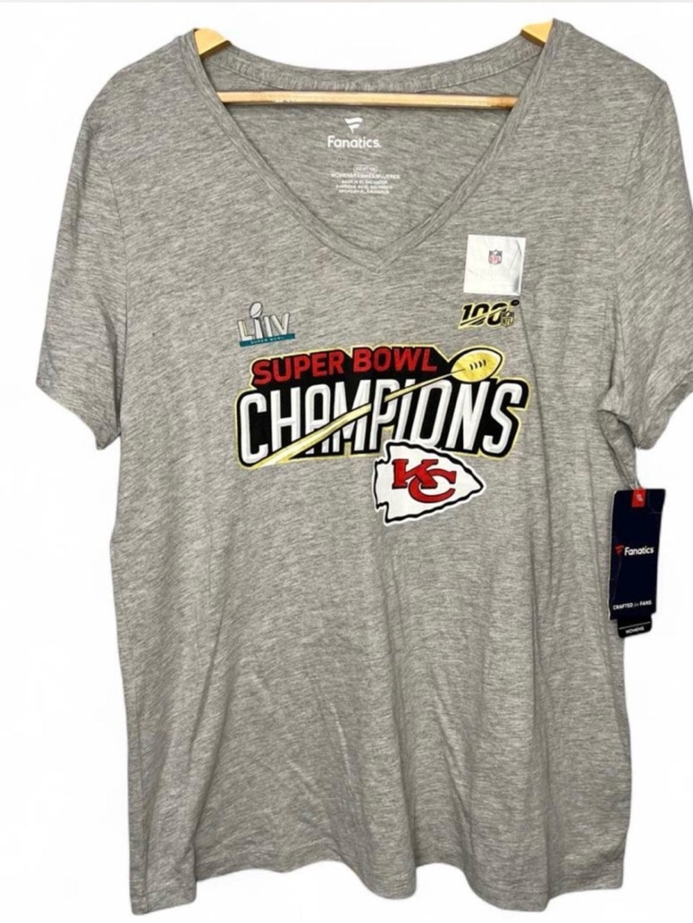 Fanatics Gray Kansas City Chiefs Super Bowl Champions T‑Shirt
